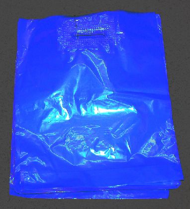 LDPE taška průhmatem, modrá, velikost: 380x440mm